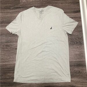 Nautica V-Neck T-Shirt - Gray Heather - Size L